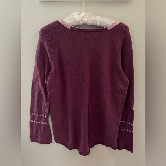 Smartwool Bell Sleeve Crew Neck Sweater In Sangria Heather Size M - Picture 3 of 16